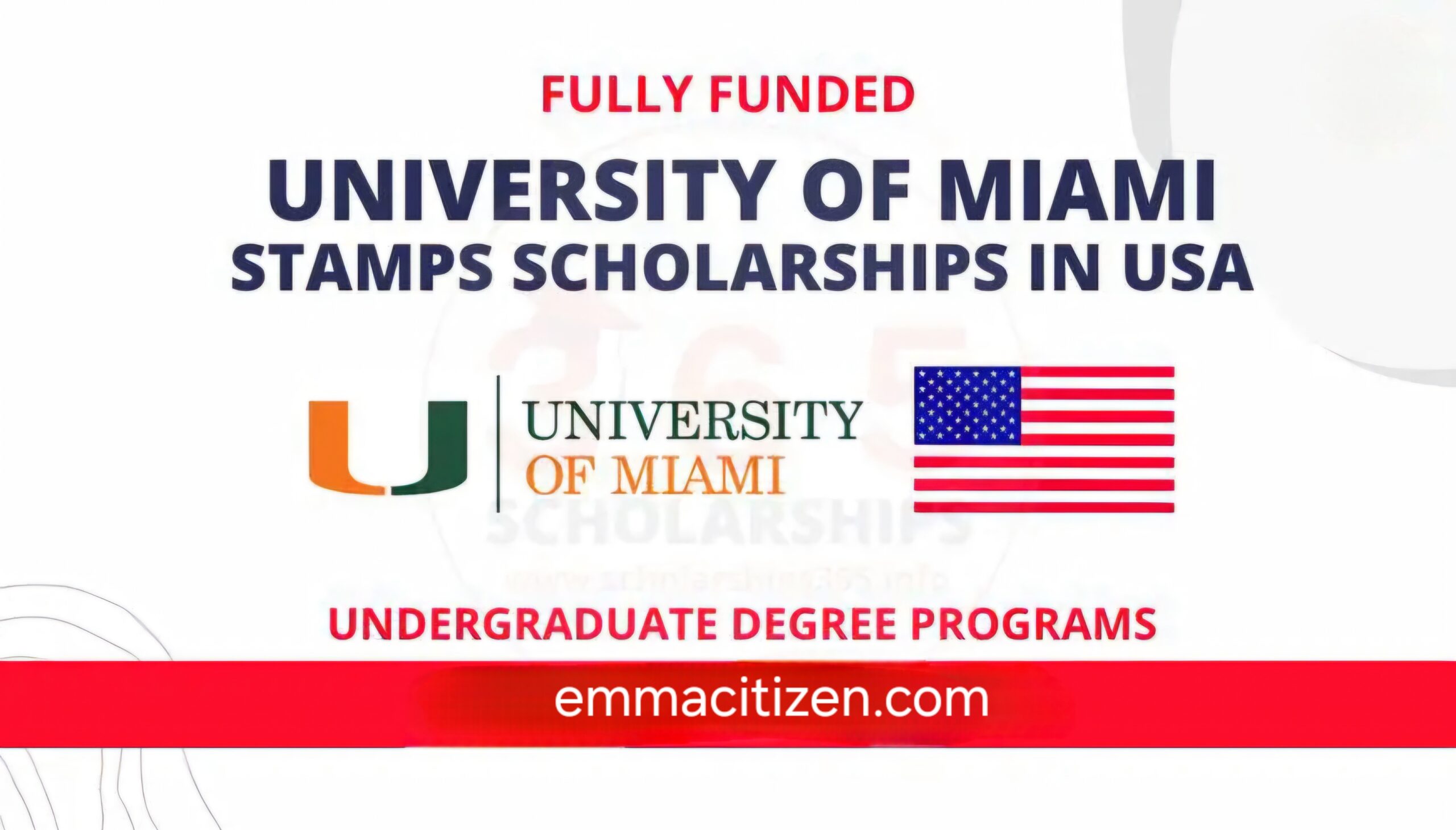 University of Miami Stamps Scholarship In USA